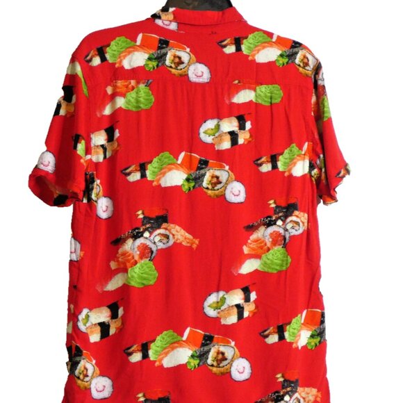 Sushi Men Shirt Size M Japanese Food Fun Eating Short Sleeve Joke Food Eat Out - Picture 4 of 8